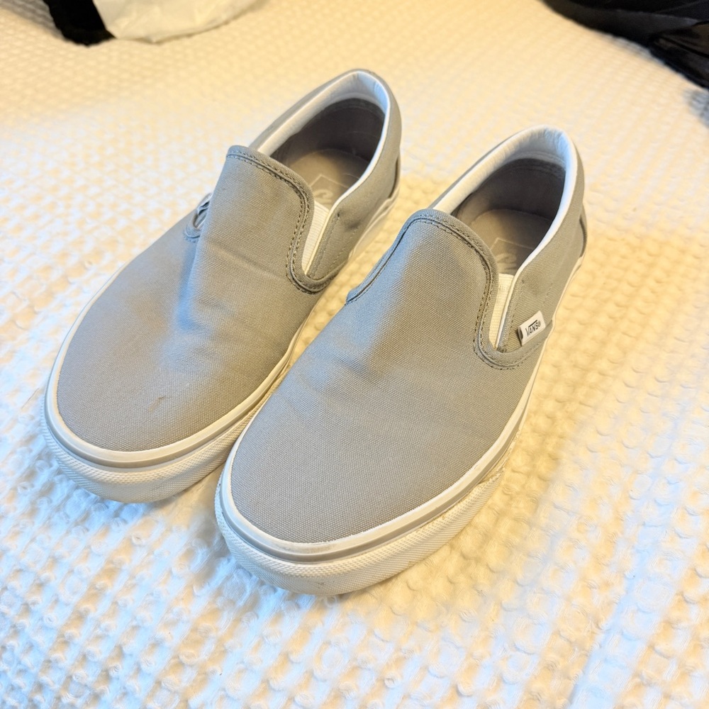 Vans Light Gray Slip-On Sneakers